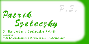 patrik szeleczky business card